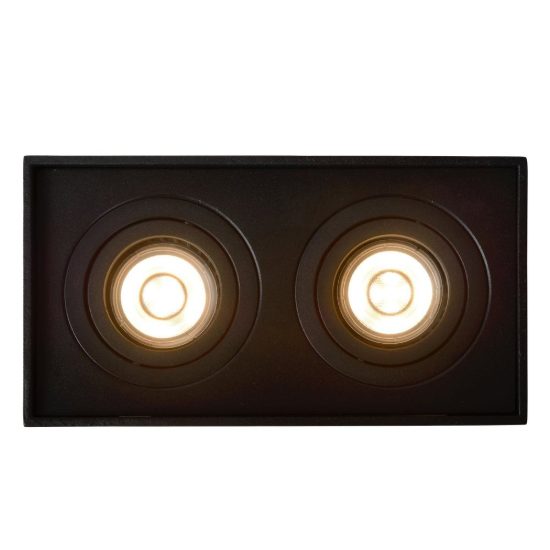Plafoniera con 2 faretti orientabili moderna rettangolare nero
