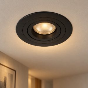Faretto da incasso per cartongesso per soggiorno orientabile moderno rotondo nero