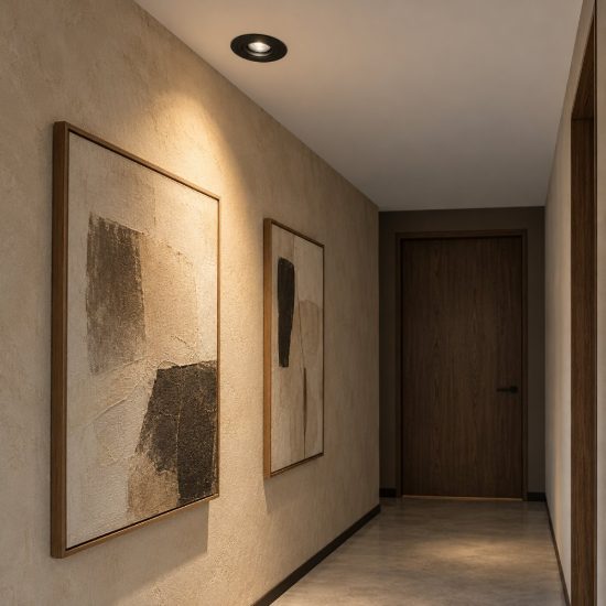Faretto da incasso per cartongesso per soggiorno orientabile moderno rotondo nero