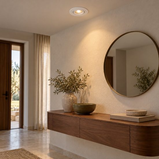 Faretto da incasso per cartongesso per salotto orientabile moderno rotondo bianco