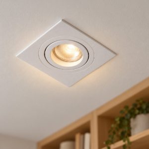 Faretto da incasso per cartongesso per salotto orientabile moderno quadrato bianco