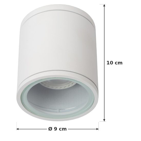 Faretto da soffitto cilindrico per bagno moderno bianco ip65