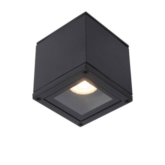 Faretto da soffitto quadrato per bagno moderno nero ip65