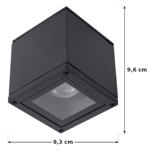 Faretto da soffitto quadrato per bagno moderno nero ip65