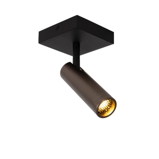 Faretto da soffitto a tubo con base quadrata per sala da pranzo orientabile moderno grigio ferro