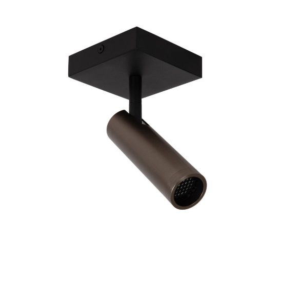 Faretto da soffitto a tubo con base quadrata per sala da pranzo orientabile moderno grigio ferro