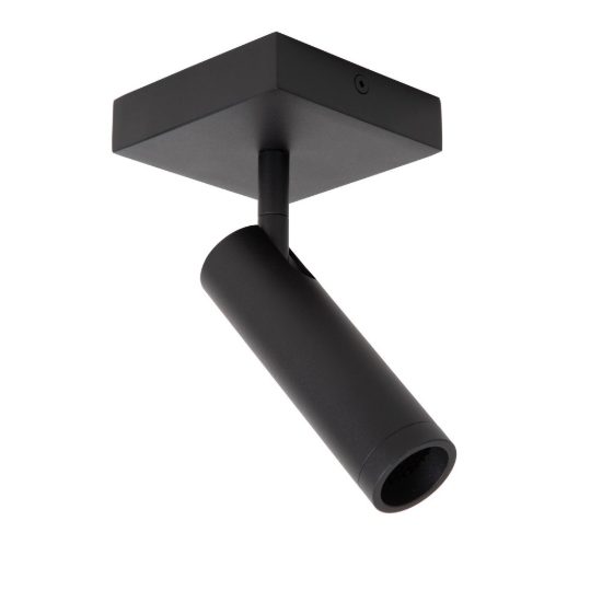 Faretto da soffitto a tubo con base quadrata per soggiorno orientabile moderno nero