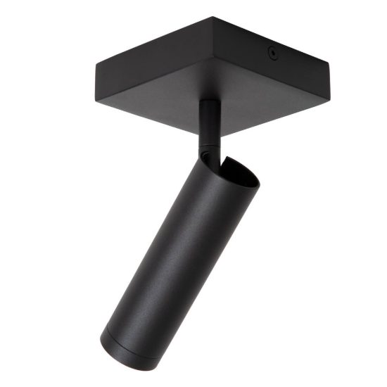 Faretto da soffitto a tubo con base quadrata per soggiorno orientabile moderno nero