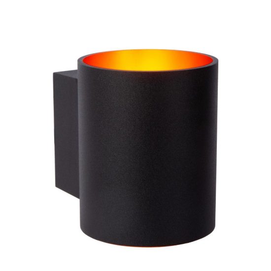 Applique a cilindro per soggiorno moderna nero oro