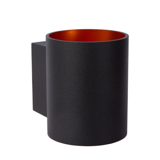 Applique a cilindro per soggiorno moderna nero oro