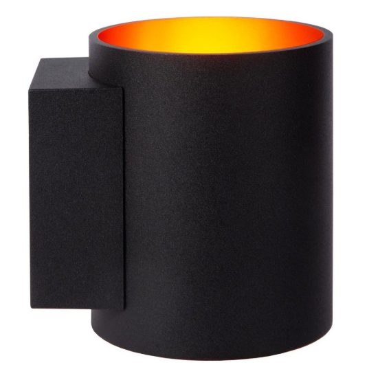 Applique a cilindro per soggiorno moderna nero oro