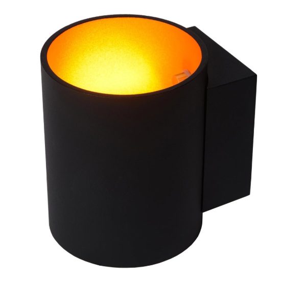 Applique a cilindro per soggiorno moderna nero oro