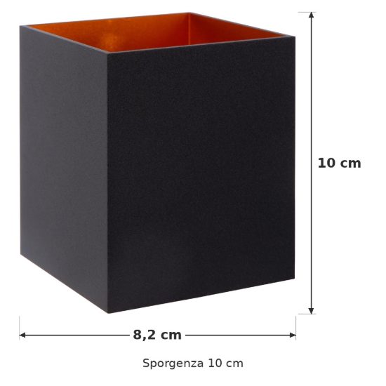 Applique a cubo per soggiorno moderna nero