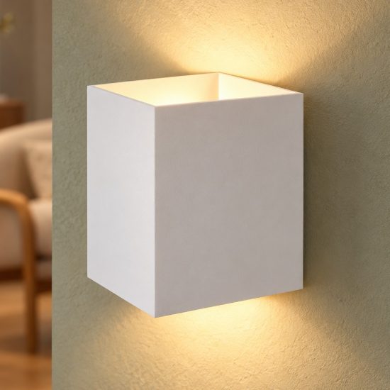 Applique a cubo per salotto moderna bianco