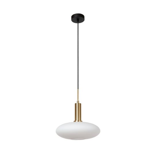 Lampadario a sospensione ovale per soggiorno contemporaneo oro opalino