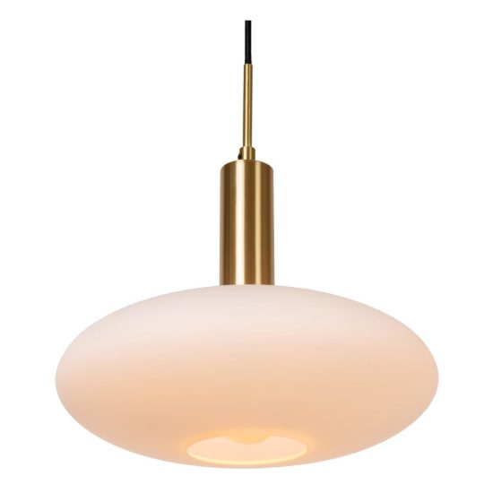 Lampadario a sospensione ovale per soggiorno contemporaneo oro opalino