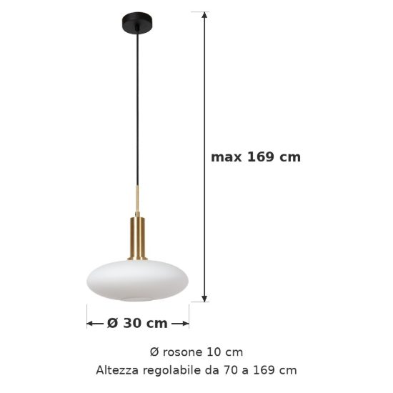 Lampadario a sospensione ovale per soggiorno contemporaneo oro opalino