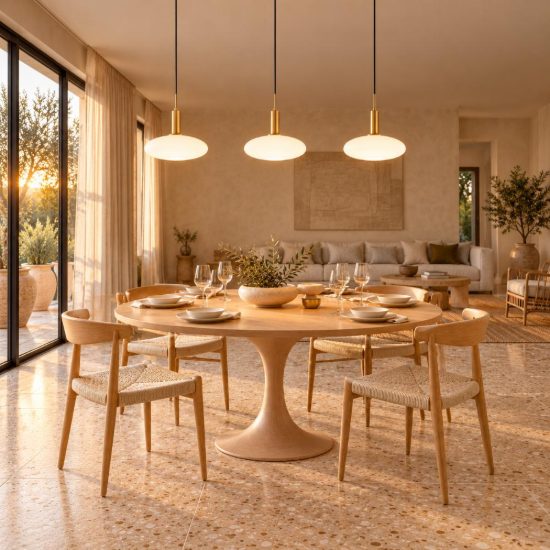 Lampadario a sospensione con 3 pendenti lineare per soggiorno contemporaneo oro opalino