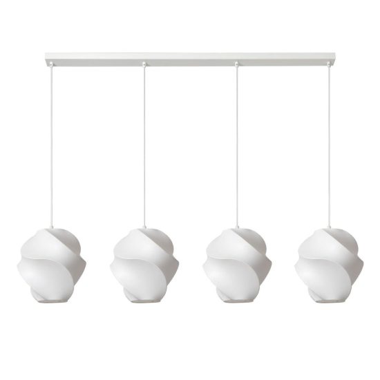 Lampadario a sospensione con 4 pendenti per salotto moderno bianco