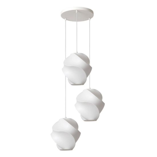 Lampadario a sospensione con 3 pendenti per salotto moderno bianco