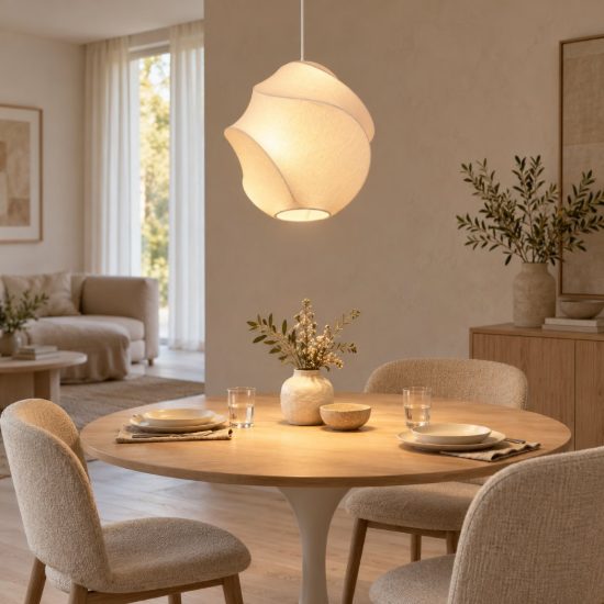 Lampadario a sospensione piccolo per salotto moderno bianco