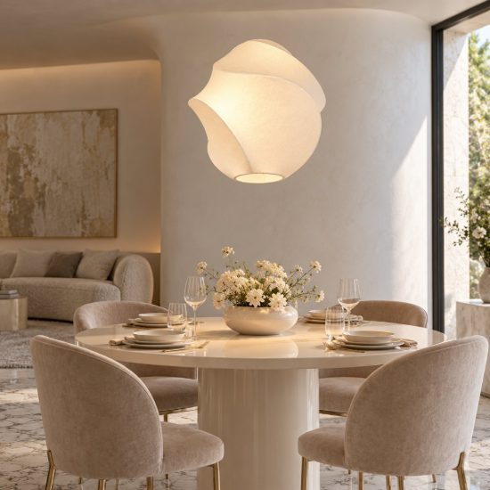 Lampadario a sospensione grande per salotto moderno bianco