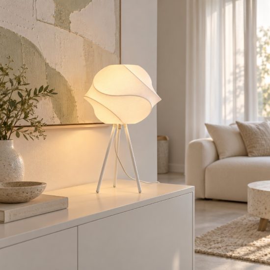 Lampada da tavolo per salotto moderna bianco