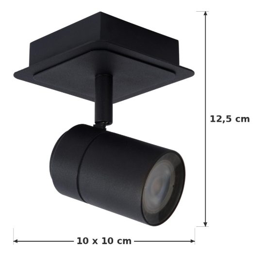 Faretto da soffitto per bagno orientabile moderno nero led 5w 3000k ip44