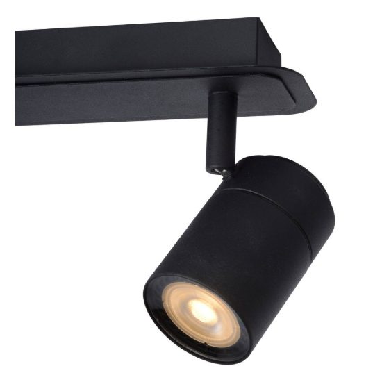 Plafoniera con 2 faretti orientabili per bagno moderna nero led 10w 3000k ip44