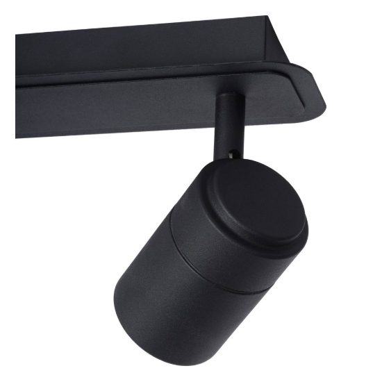 Plafoniera con 2 faretti orientabili per bagno moderna nero led 10w 3000k ip44