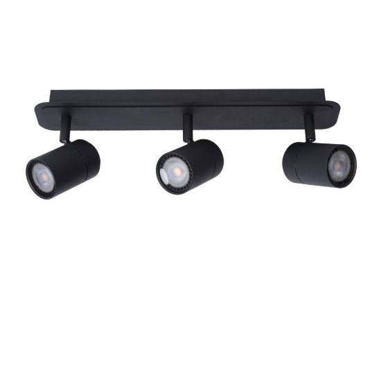Plafoniera con 3 faretti orientabili per bagno moderna nero led 15w 3000k ip44
