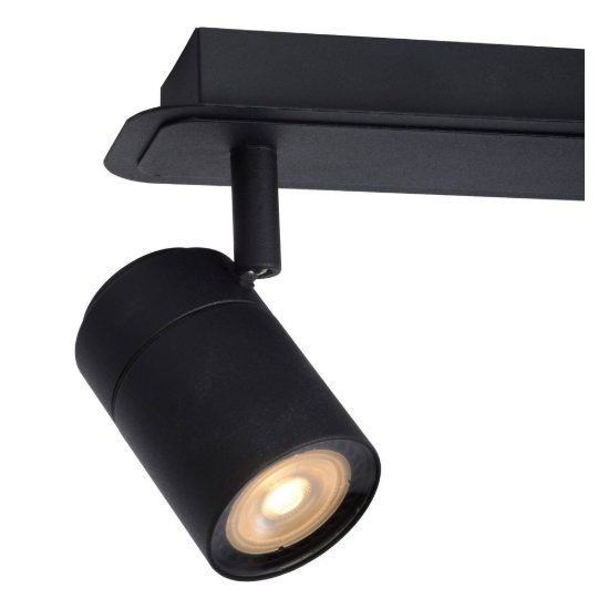Plafoniera con 3 faretti orientabili per bagno moderna nero led 15w 3000k ip44
