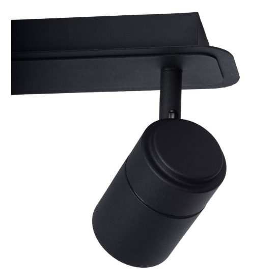 Plafoniera con 3 faretti orientabili per bagno moderna nero led 15w 3000k ip44