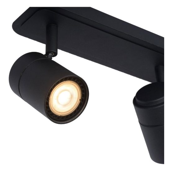 Plafoniera con 3 faretti orientabili per bagno moderna nero led 15w 3000k ip44