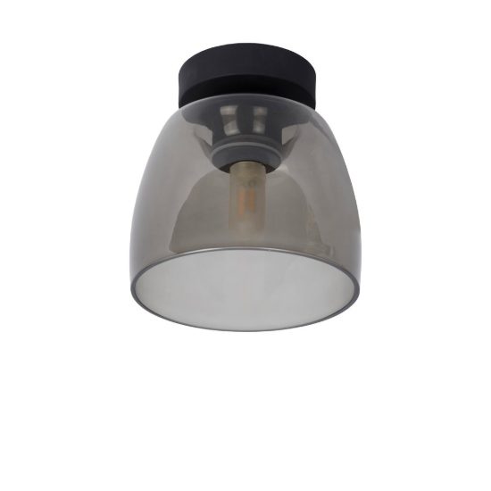 Plafoniera a campana moderna nero fume ip44