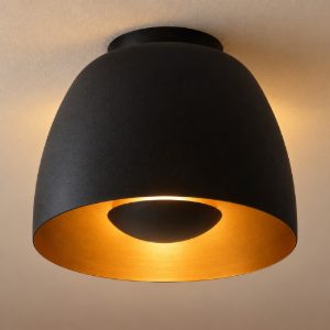 Plafoniera a campana contemporanea nero oro