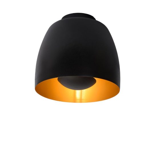Plafoniera a campana contemporanea nero oro