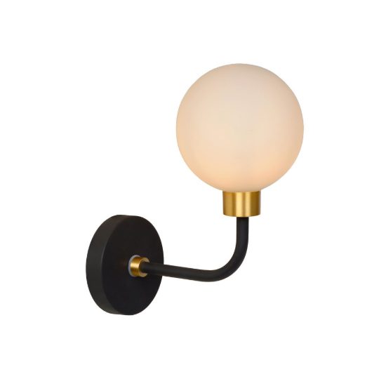 Applique a globo per bagno contemporanea nero oro ip44