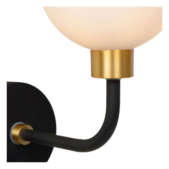 Applique a globo per bagno contemporanea nero oro ip44