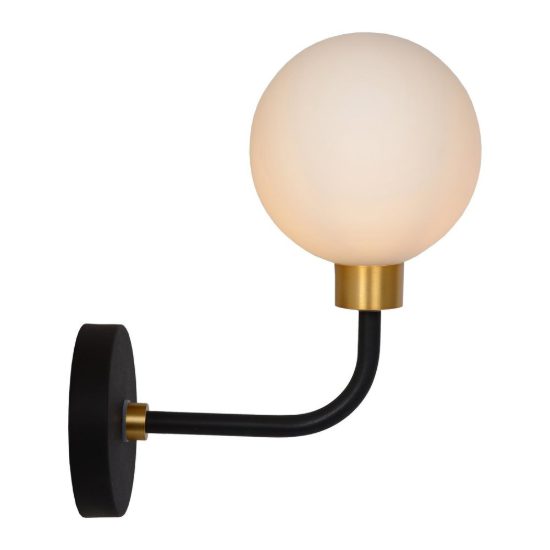 Applique a globo per bagno contemporanea nero oro ip44