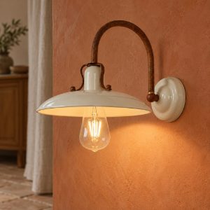 Applique conica per sala da pranzo classica crema marrone ruggine
