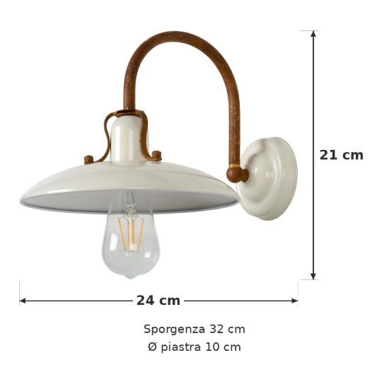 Applique conica per sala da pranzo classica crema marrone ruggine