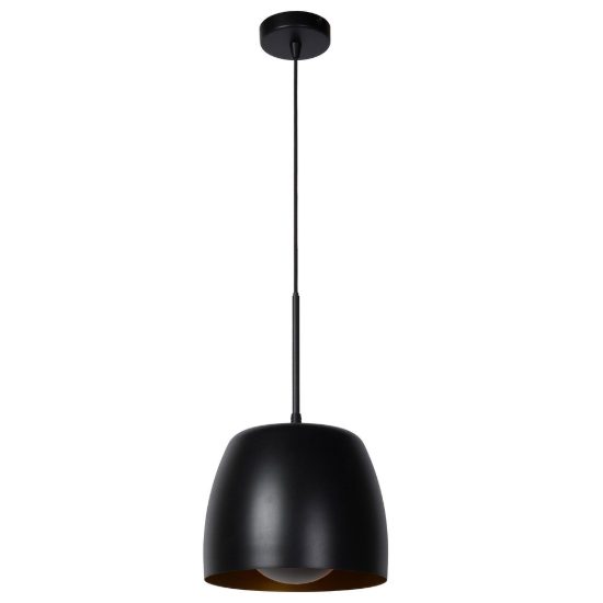 Lampadario a sospensione a campana per cucina contemporaneo nero oro