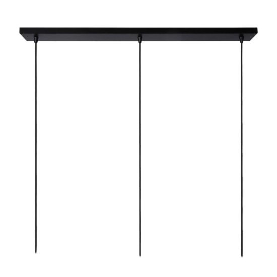 Lampadario a sospensione con 3 pendenti lineare per cucina contemporaneo nero oro