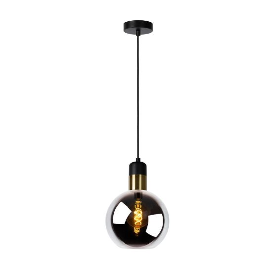 Lampada a sospensione a globo per sala da pranzo contemporanea fume oro
