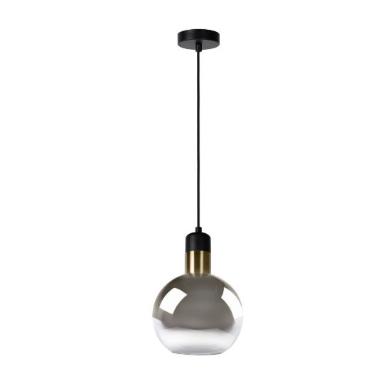 Lampada a sospensione a globo per sala da pranzo contemporanea fume oro
