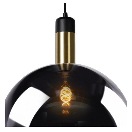 Lampada a sospensione a globo per sala da pranzo contemporanea fume oro