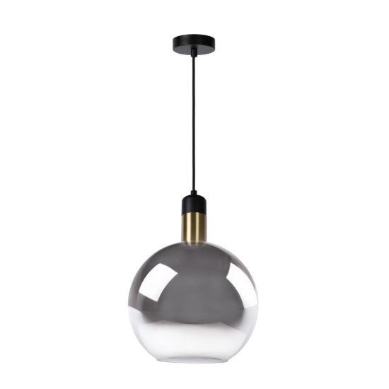 Lampadario a sospensione piccolo a globo per sala da pranzo contemporaneo fume nero