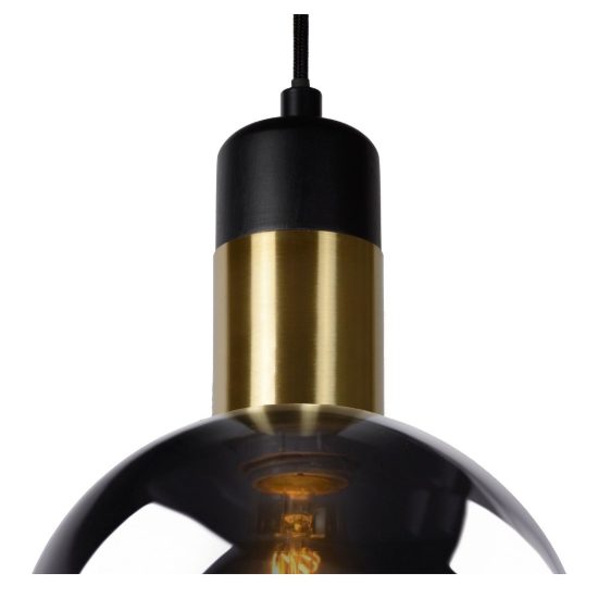Lampadario a sospensione piccolo a globo per sala da pranzo contemporaneo fume nero