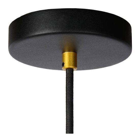 Lampada a sospensione a cilindro per soggiorno contemporanea nero oro